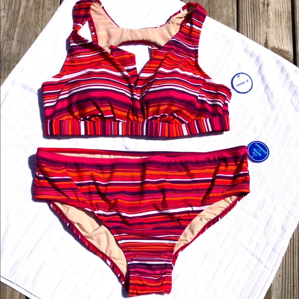 Striped Bikini Plus Size